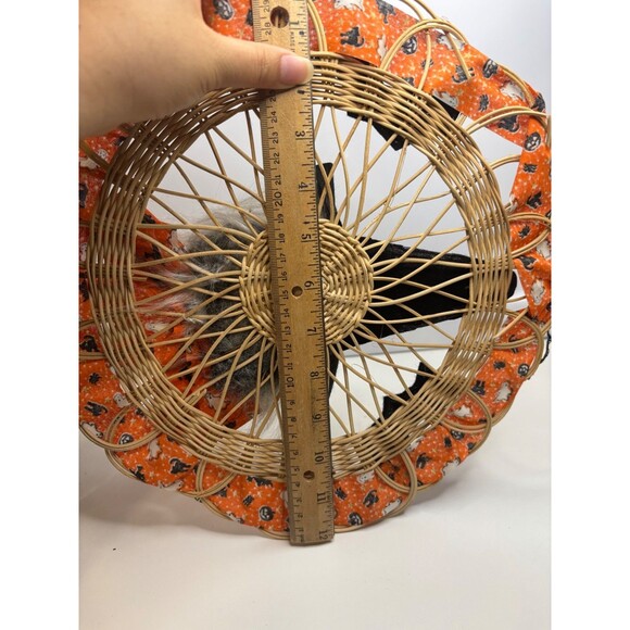 Handmade Vintage Halloween Kitchy Witch Wreath Artisan Made bats - Picture 9 of 9